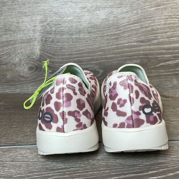 NWT Oofos Oomg Eezee Women’s Size 5 Rose Leopard Slip On Comfort Shoes - Picture 4 of 11